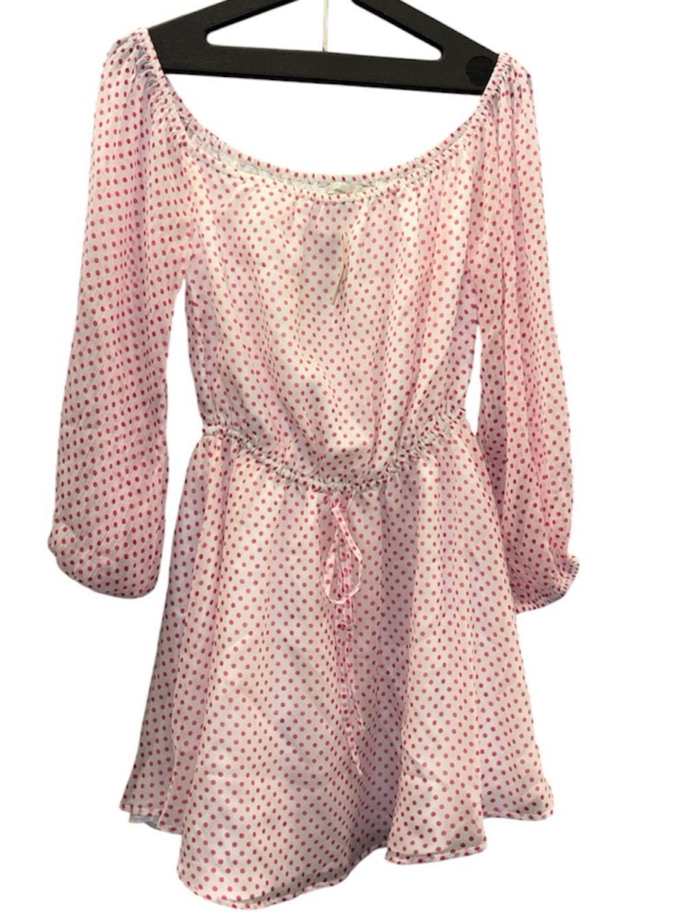 Lovers + Friends White Pink Polka Dot Dress NWT | Sz Med - Picture 5 of 7